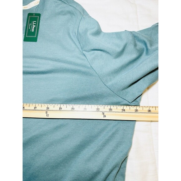 L.L. Bean Pima Cotton ReStore Short Sleeve Top Sea Pine Shirt‎ Women's XL NWT - Picture 10 of 11